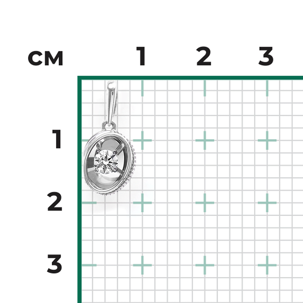 Подвеска из белого золота с фианитом 03-2943-00-501-1120-38