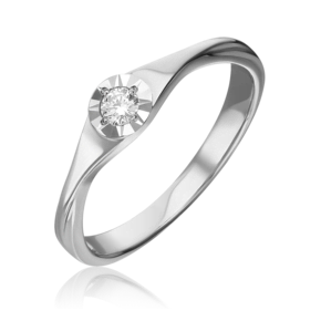 Кольцо из белого золота с бриллиантом 01-1562-00-101-1120-30