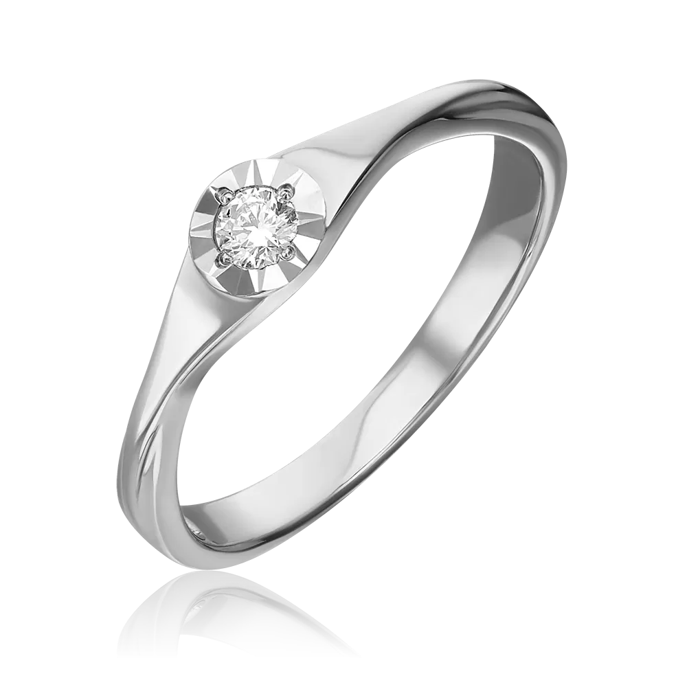 Кольцо из белого золота с бриллиантом 01-1562-00-101-1120-30