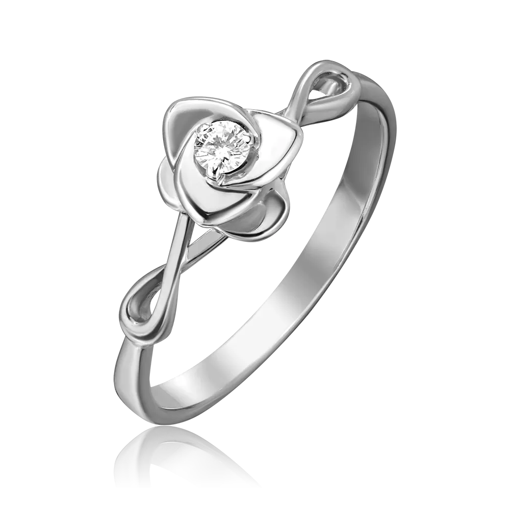 Кольцо из белого золота с бриллиантом 01-1564-00-101-1120-30