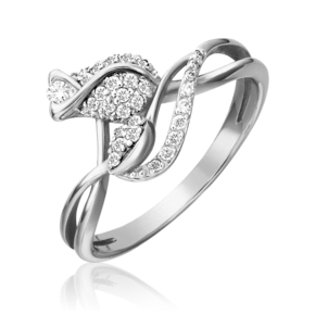 Кольцо «Бутон» из белого золота с бриллиантами 01-1565-00-101-1120-30