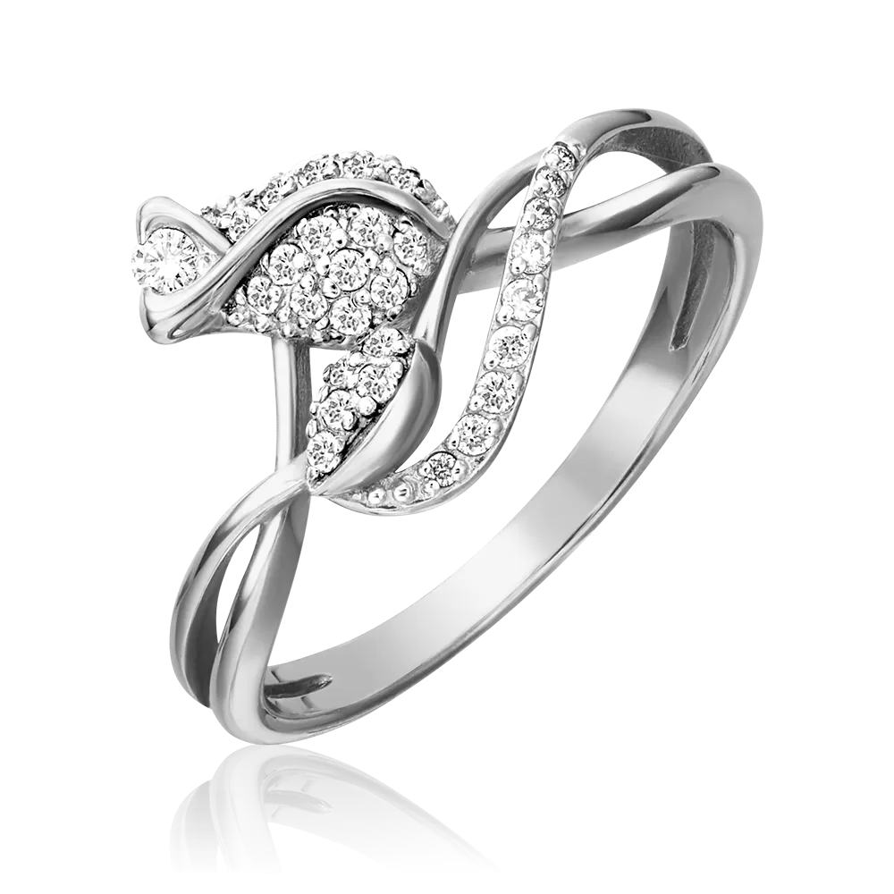 Кольцо «Бутон» из белого золота с бриллиантами 01-1565-00-101-1120-30