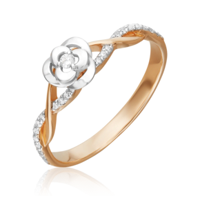 Кольцо из комбинированного золота с бриллиантами 01-1566-00-101-1111-30