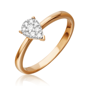 Кольцо из красного золота с бриллиантами 01-1567-00-101-1110-30