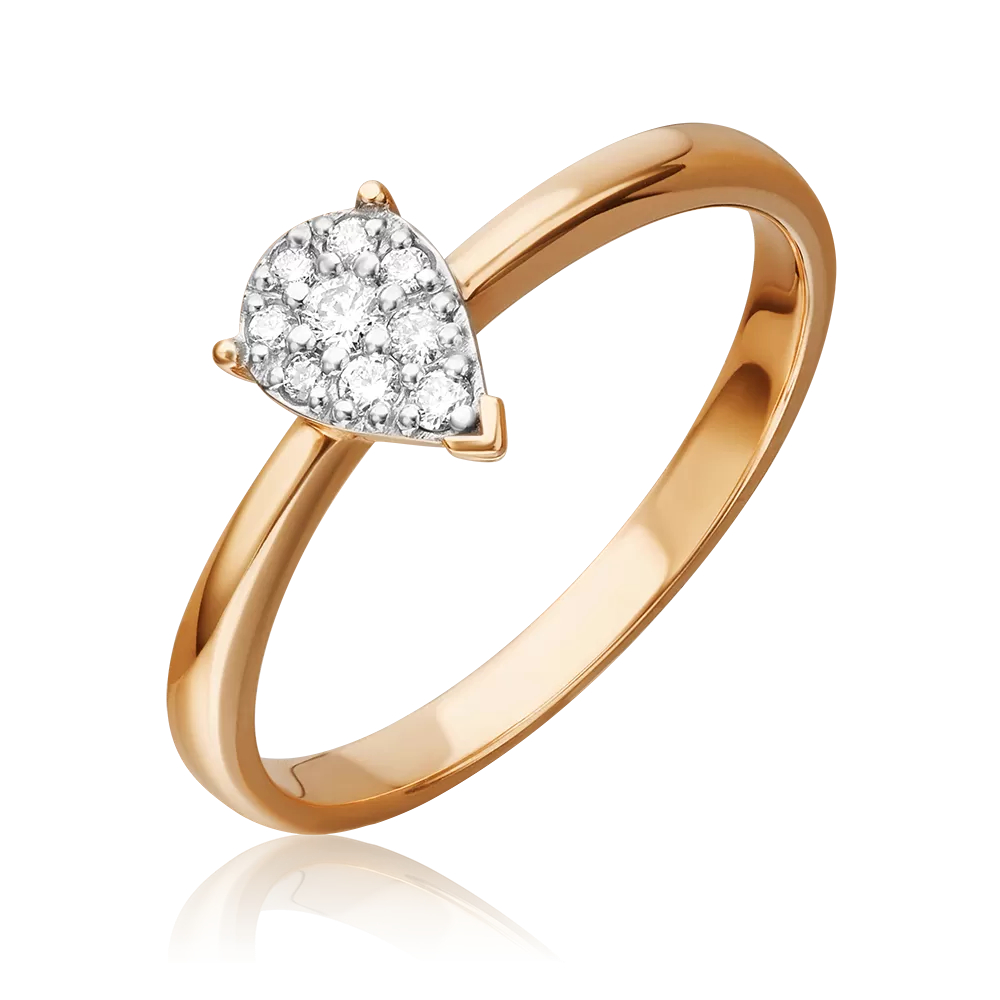 Кольцо из красного золота с бриллиантами 01-1567-00-101-1110-30