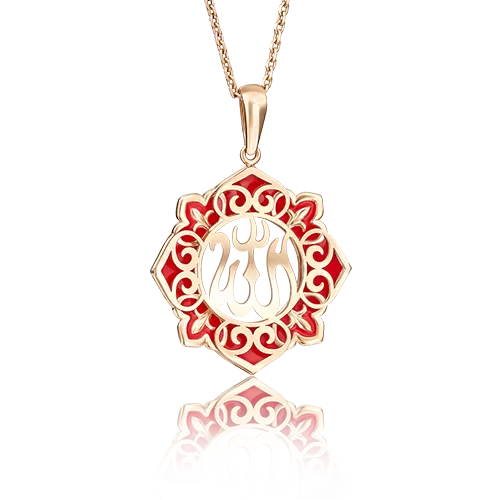 Мусульманская подвеска из красного золота с эмалью 03-2486-00-000-1110-25