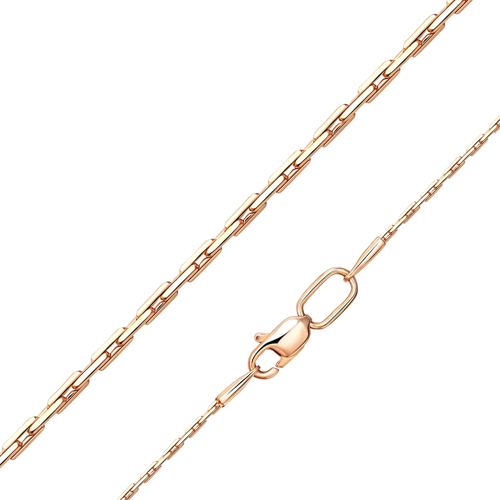 Цепь из красного золота с алмазной гранью (плетение «Якорное квадратное») 21-3503-045-1110-17