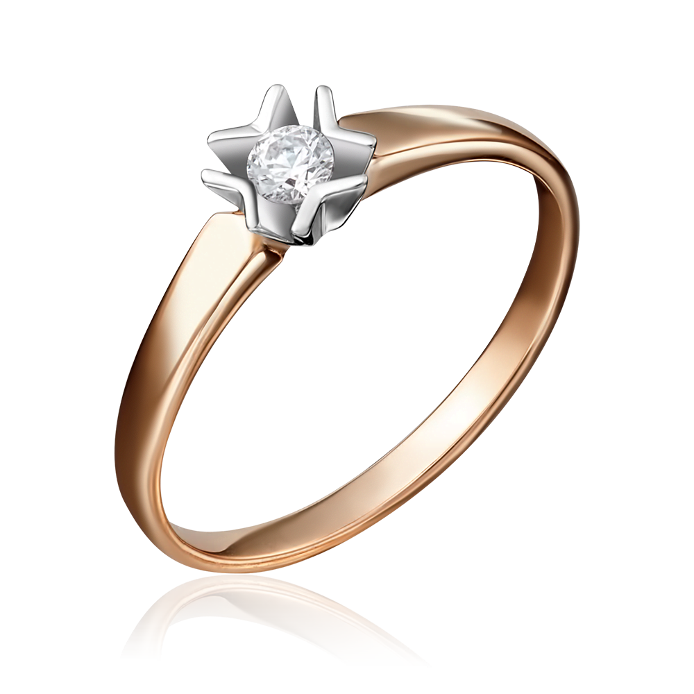 Помолвочное кольцо из комбинированного золота с бриллиантом 01-5145-00-101-1111-30