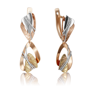 Серьги с английским замком из комбинированного золота 02-4103-00-000-1140-66