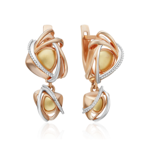 Серьги с английским замком из комбинированного золота 02-4186-00-000-1140-66