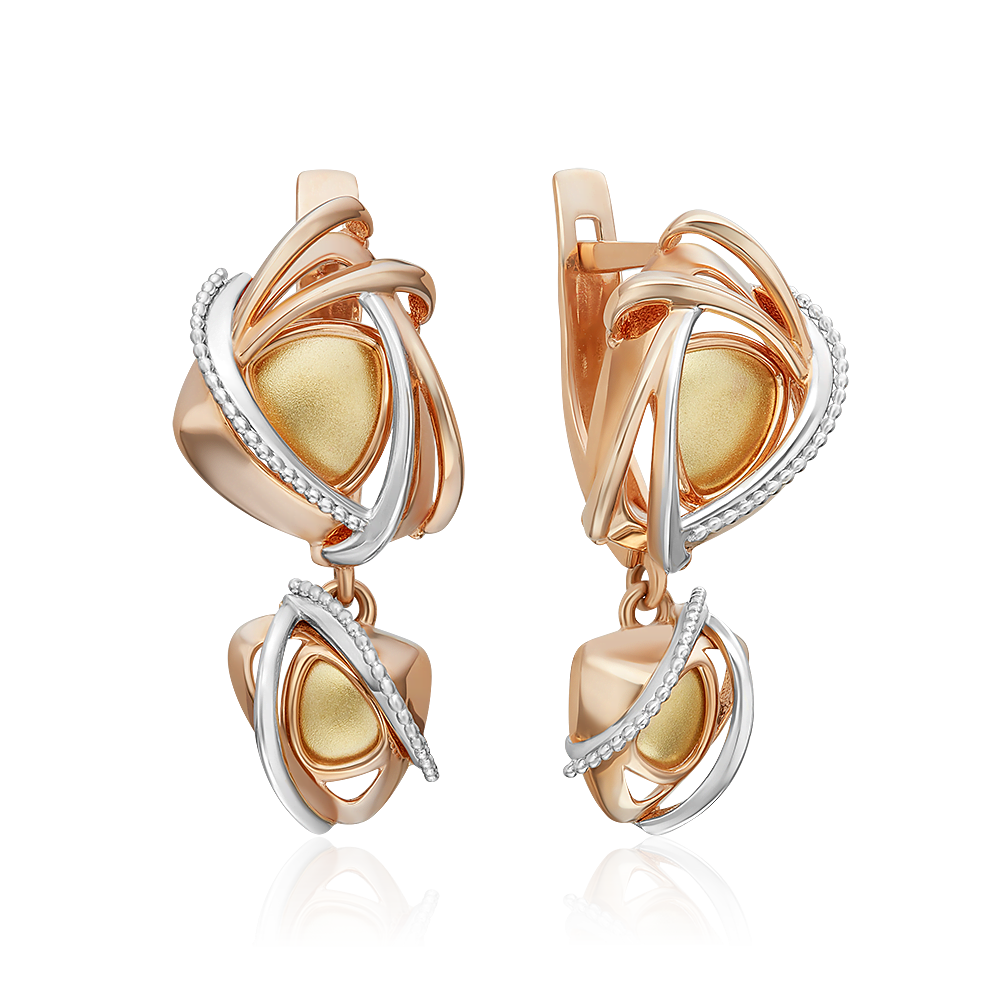 Серьги с английским замком из комбинированного золота 02-4186-00-000-1140-66