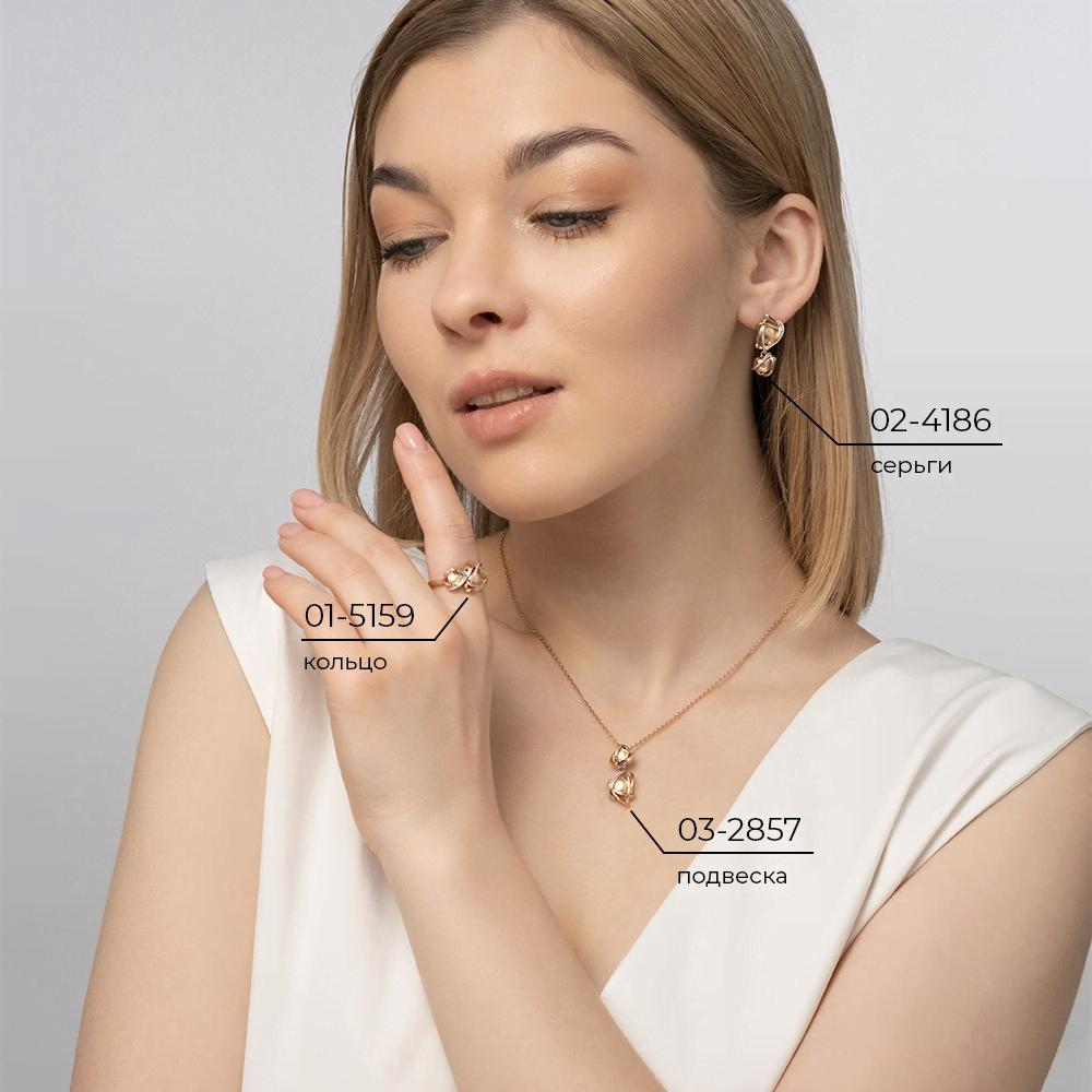 Серьги с английским замком из комбинированного золота 02-4186-00-000-1140-66