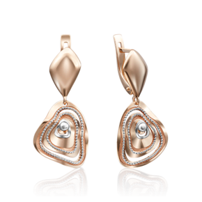 Серьги с английским замком из комбинированного золота 02-4192-00-000-1111-66