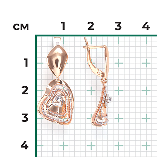 Серьги с английским замком из комбинированного золота 02-4192-00-000-1111-66