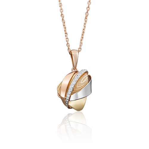 Подвеска из комбинированного золота с фианитами 03-2717-00-401-1140-66