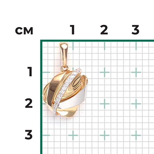 Подвеска из комбинированного золота с фианитами 03-2717-00-401-1140-66