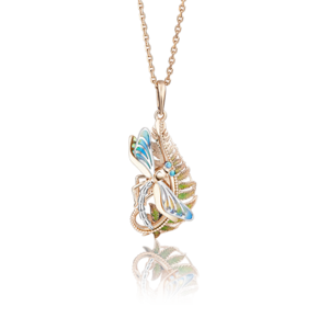 Подвеска «Стрекоза» из комбинированного золота с эмалью 03-2771-00-000-1111-66