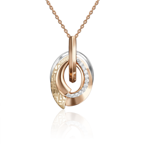 Подвеска из комбинированного золота с фианитами 03-2810-00-401-1113-66