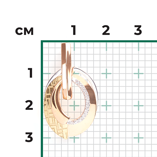 Подвеска из комбинированного золота с фианитами 03-2810-00-401-1113-66