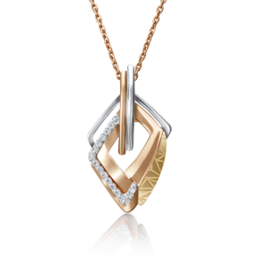 Подвеска из комбинированного золота с фианитами 03-2813-00-401-1113-66