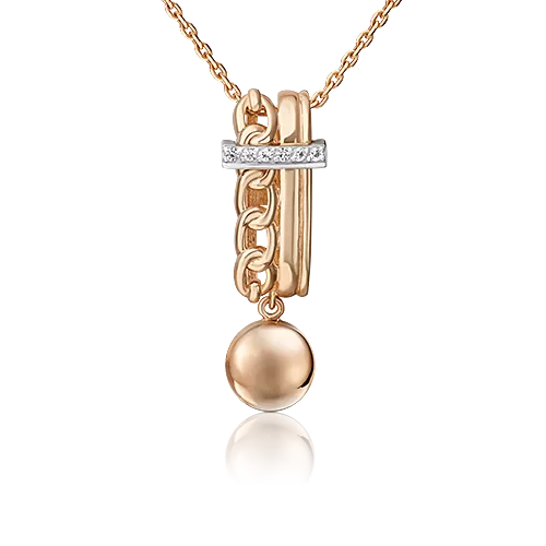 Подвеска «Стильная фантазия» из комбинированного золота с натуральными топазами white 03-3286-00-201-1111