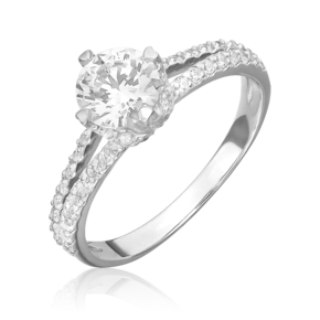 Кольцо из белого золота с фианитами 01-4468-00-501-1120-38