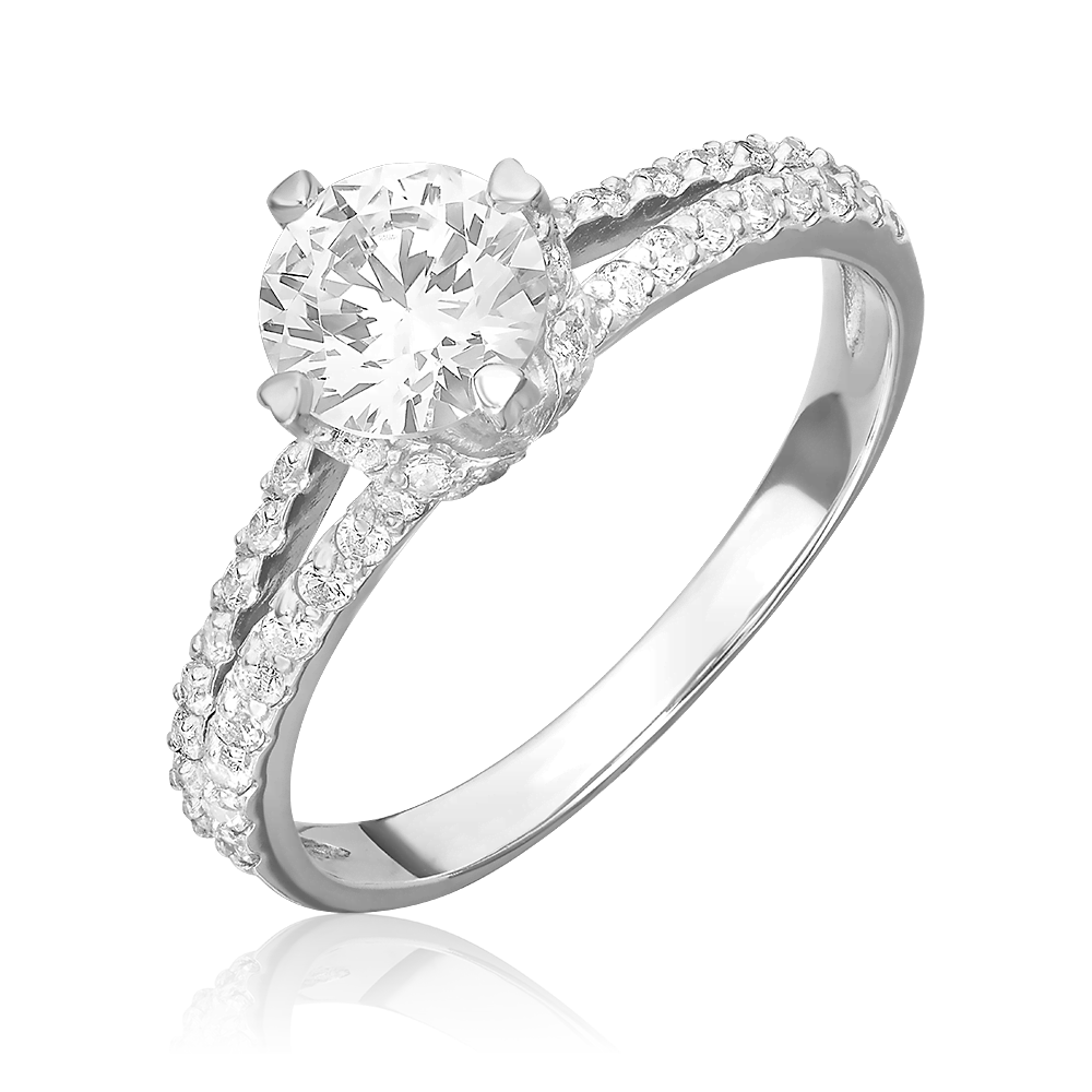 Кольцо из белого золота с фианитами 01-4468-00-501-1120-38