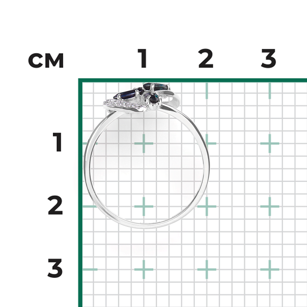 Кольцо из белого золота с сапфирами и бриллиантами 01-1521-00-105-1120-30