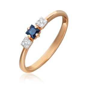 Кольцо из красного золота с сапфиром и бриллиантами 01-1523-00-105-1110-30