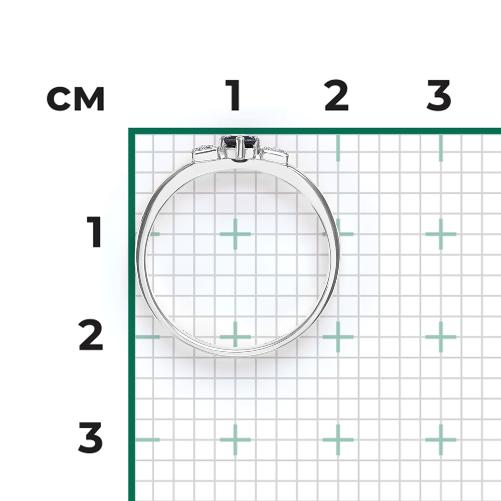 Кольцо из белого золота с сапфиром и бриллиантами 01-1523-00-105-1120-30