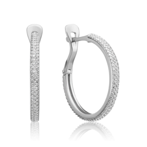 Серьги с английским замком из белого золота с бриллиантами 02-3258-00-101-1120-30