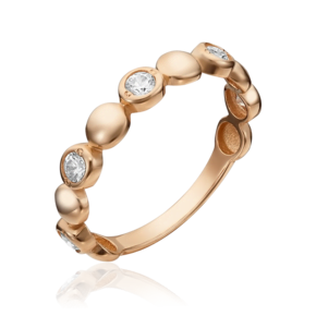 Кольцо из красного золота с фианитами 01-5344-00-501-1110-38