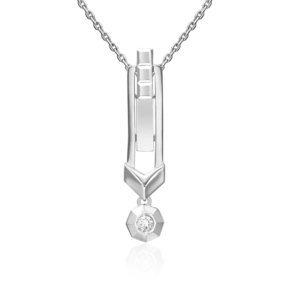 Подвеска из белого золота с натуральным топазом white