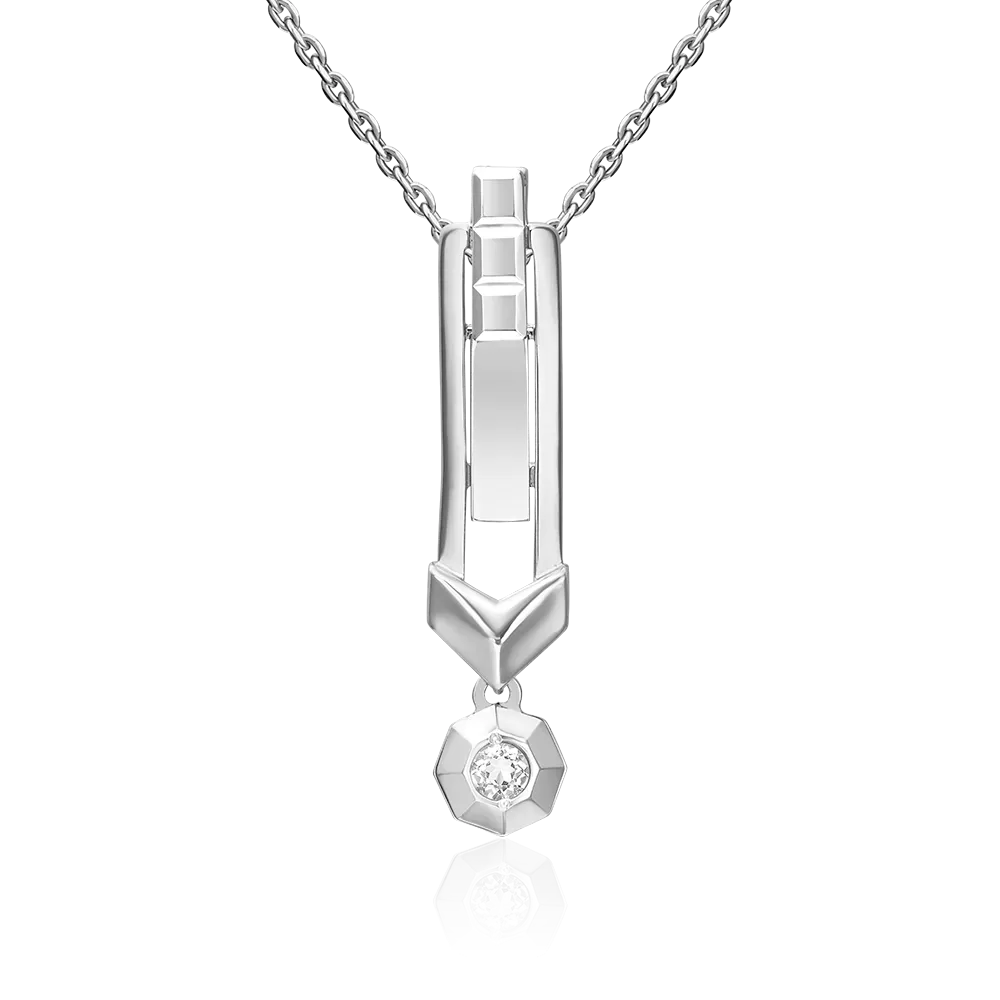 Подвеска из белого золота с натуральным топазом white 03-3385-00-201-1120