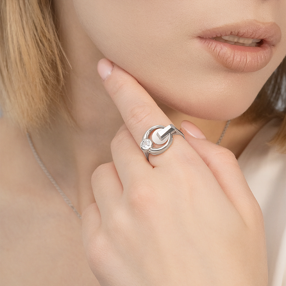 Кольцо из белого золота с натуральным топазом white 01-5620-00-201-1120