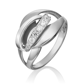 Кольцо из белого золота с фианитами 01-5399-00-401-1120-03