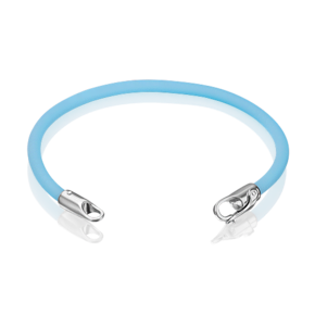 Браслет-соул из серебра с голубым полиуретановым шнуром 05-0762-03-000-0200