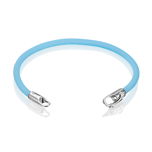 Браслет-соул из серебра с голубым полиуретановым шнуром 05-0762-03-000-0200