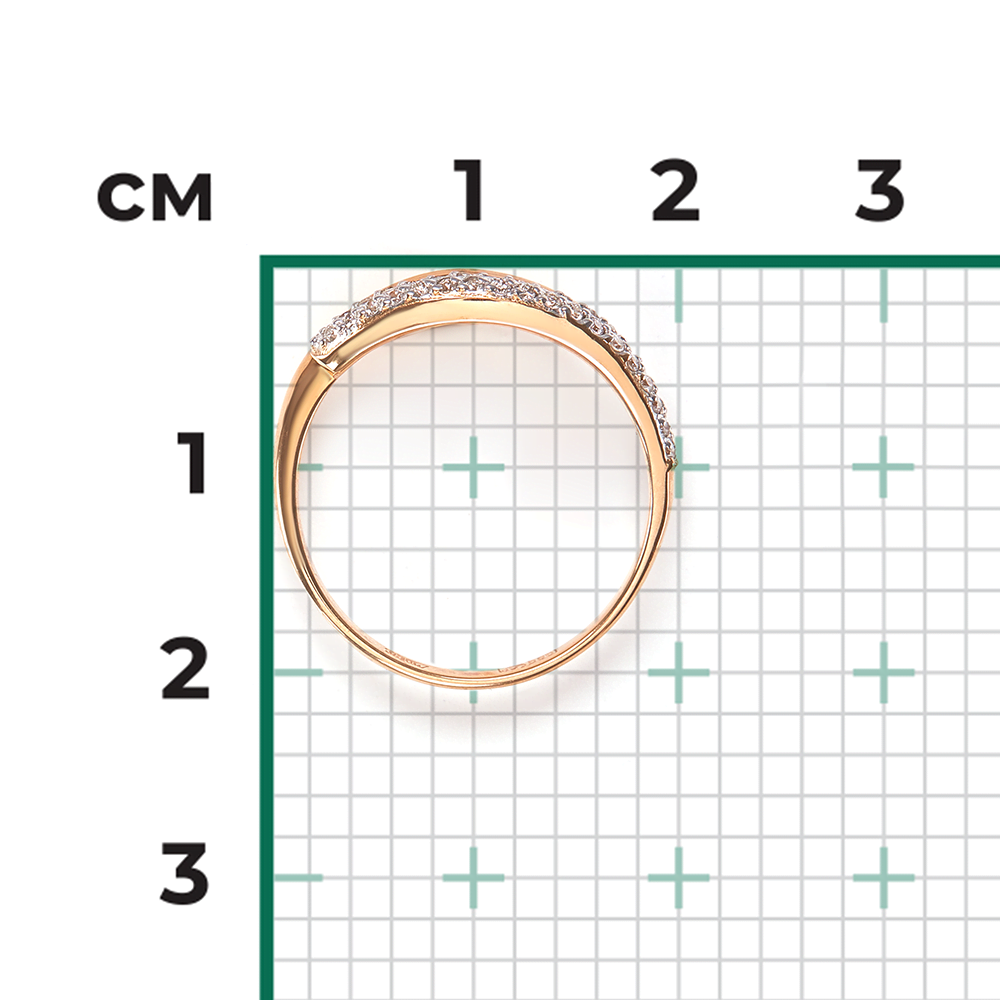 Кольцо из красного золота с бриллиантами 01-0622-00-101-1110-30