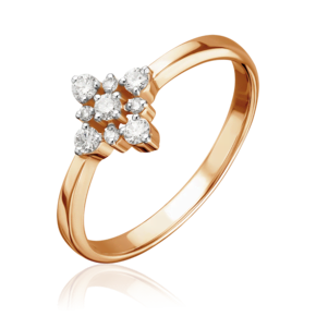 Кольцо из красного золота с бриллиантами 01-0626-00-101-1110-30