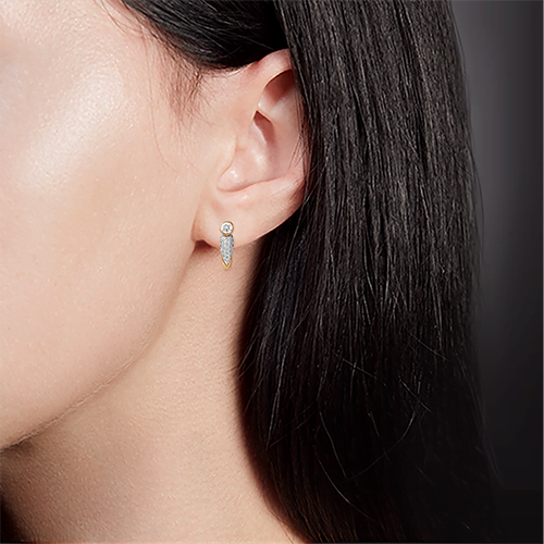 Серьги с английским замком из красного золота с бриллиантами 02-0313-00-101-1110-30