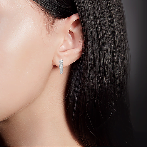 Серьги с английским замком из белого золота с бриллиантами 02-0314-00-101-1120-30