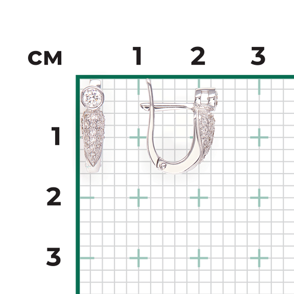 Серьги с английским замком из белого золота с бриллиантами 02-0314-00-101-1120-30