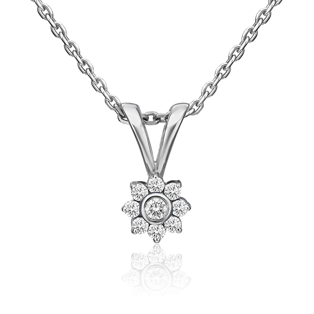 Подвеска из белого золота с бриллиантами 03-0085-00-101-1120-30