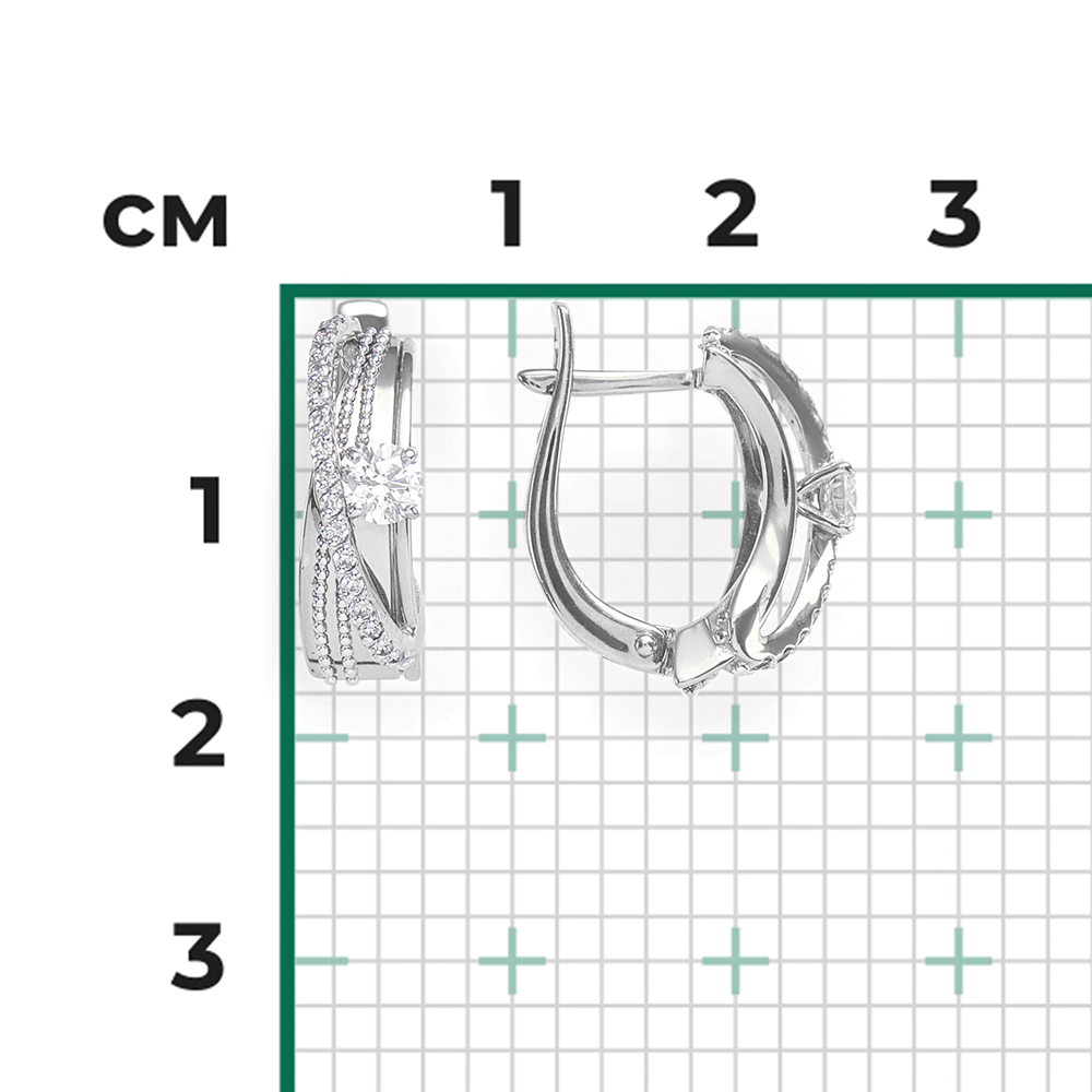 Серьги с английским замком из белого золота с бриллиантами 02-4265-00-101-1120-30