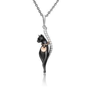 Подвеска «Грация» из комбинированного золота с фианитами 03-2956-01-401-1111-48