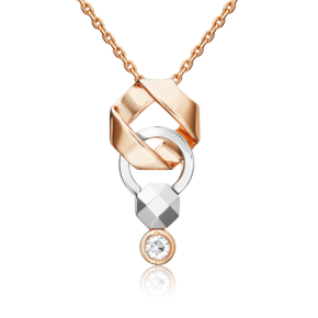 Подвеска из комбинированного золота с натуральным топазом white 03-3373-00-201-1111