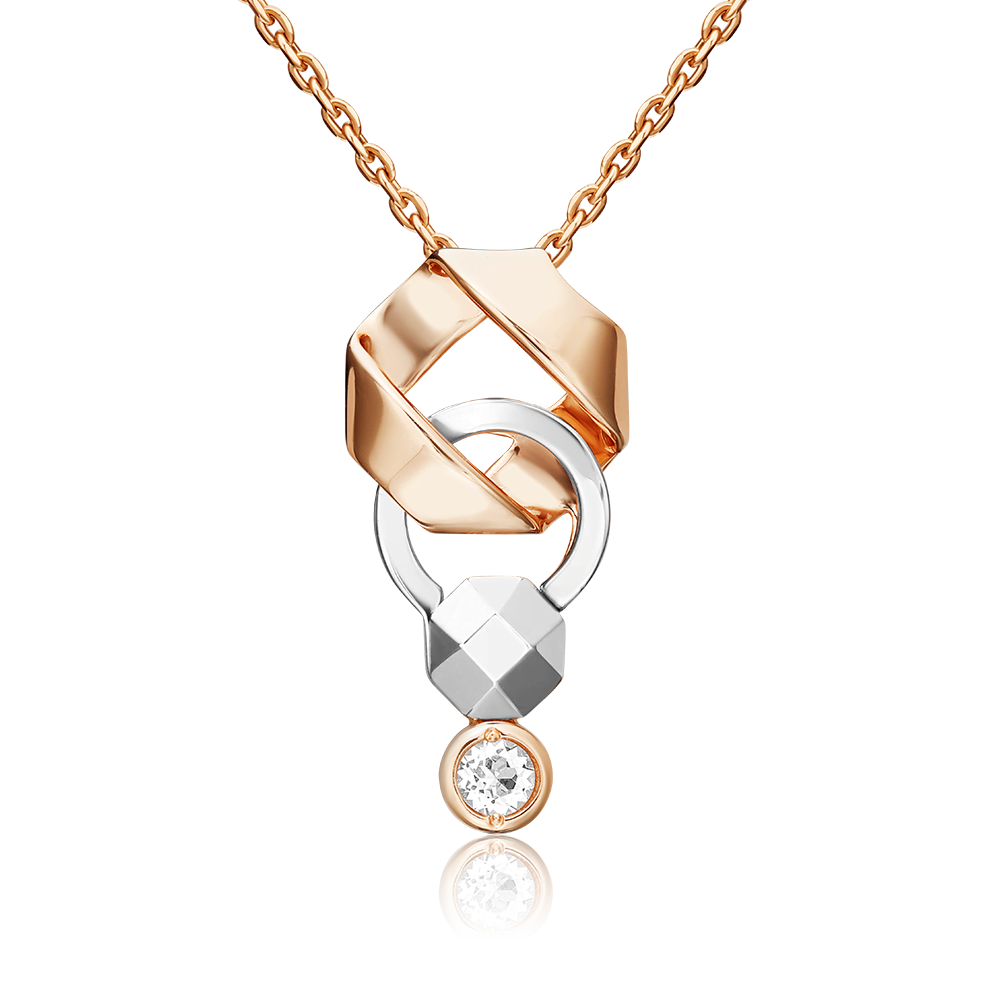 Подвеска из комбинированного золота с натуральным топазом white 03-3373-00-201-1111