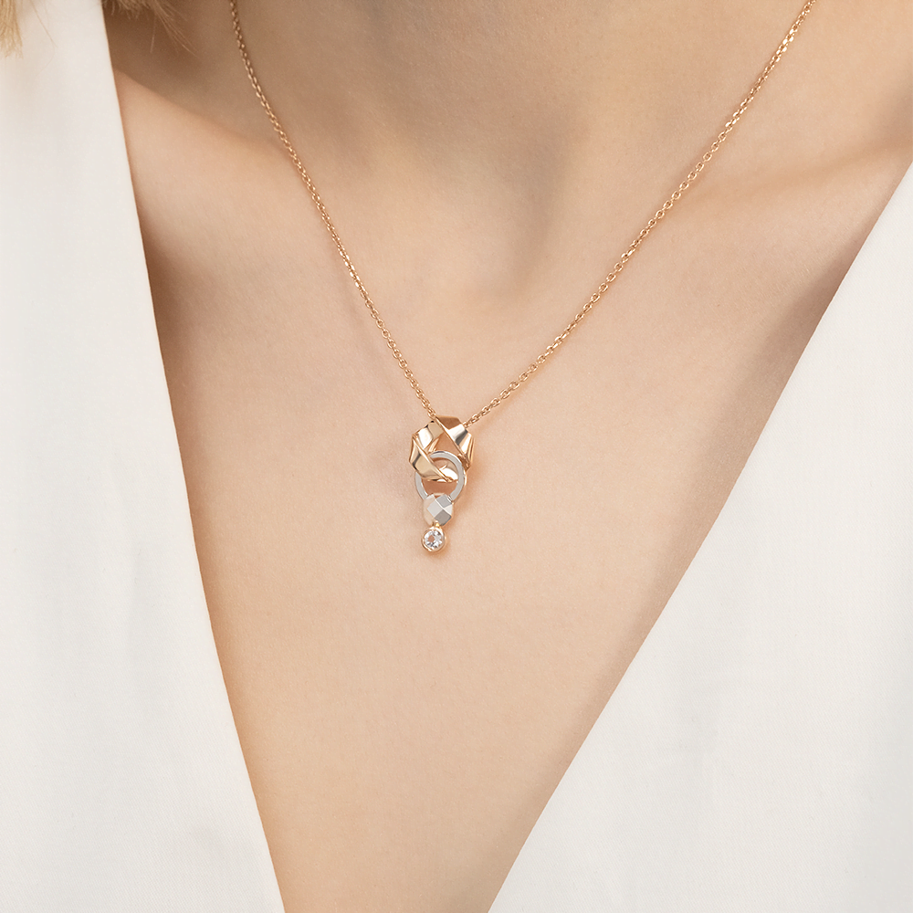 Подвеска из комбинированного золота с натуральным топазом white 03-3373-00-201-1111