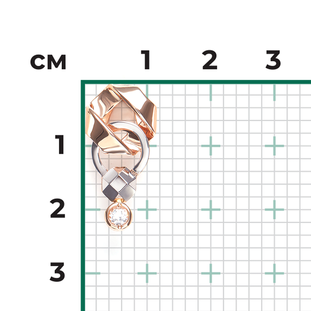 Подвеска из комбинированного золота с натуральным топазом white 03-3373-00-201-1111